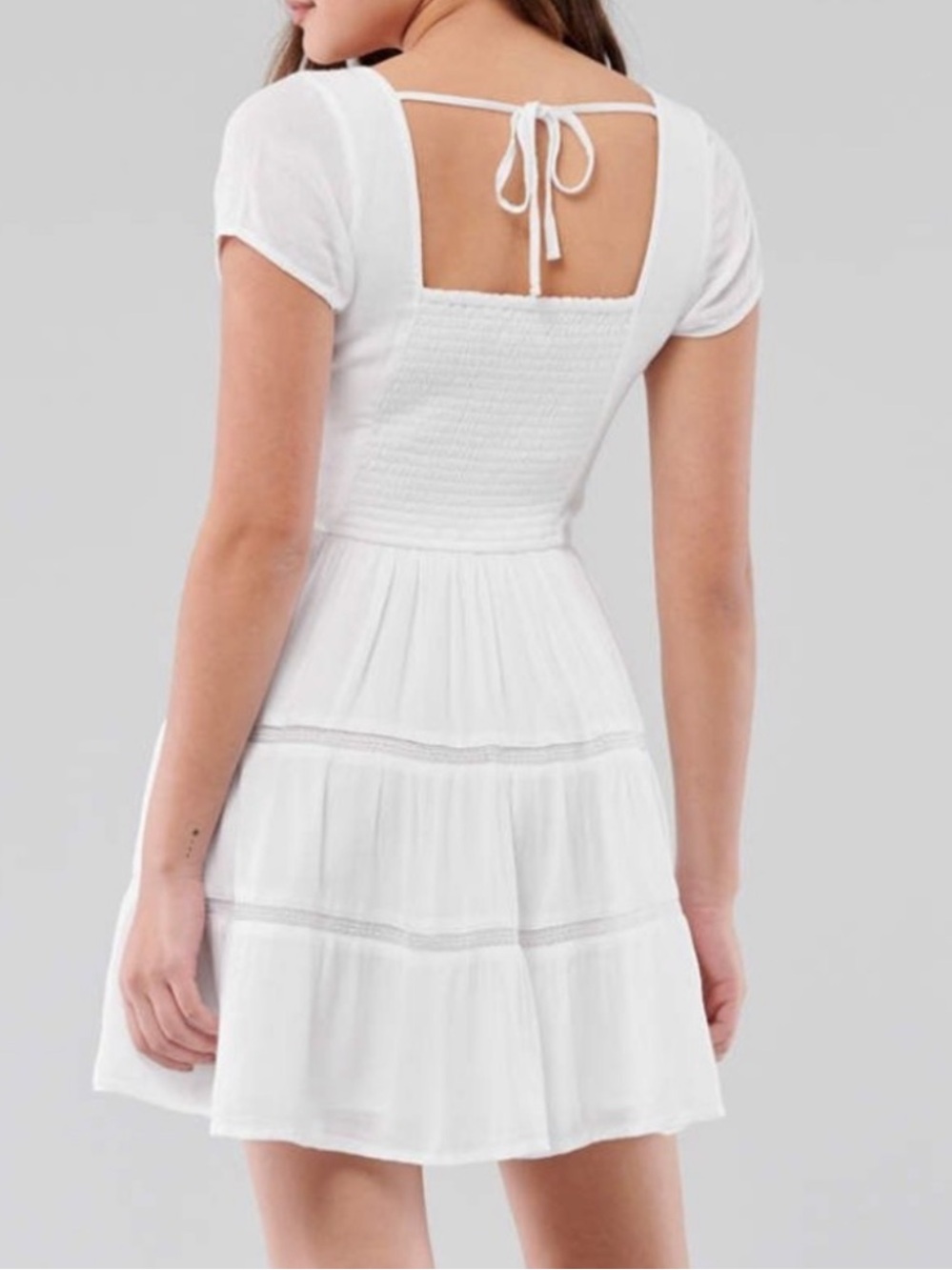 Hollister White Smocked Mini dress - Picture 3 of 8